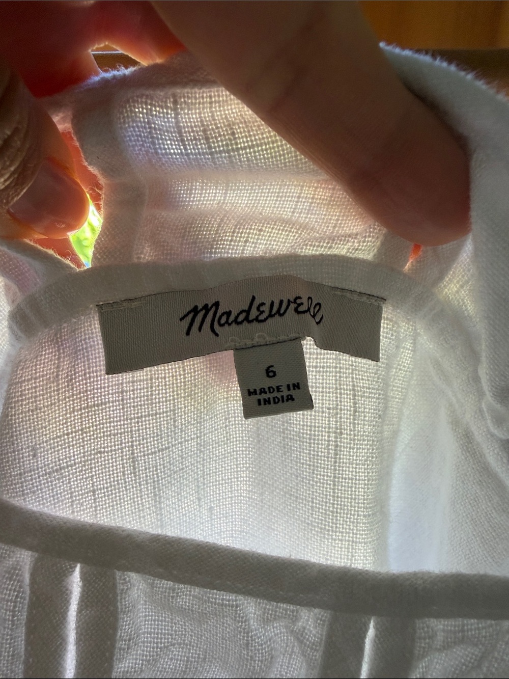 Madewell White Linen Square-Neck Top - Picture 2 of 4